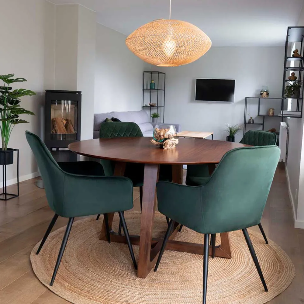 Wohnen Runder Designtisch & 4 Stühle - Annescu (fünfteilig)