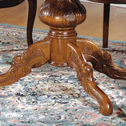 Wohnen Barock Möbel|Küchentische*Runder Esstisch im Barockstil Magari mit Nussbaum Furnier