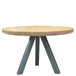 Wohnen Runder Esstisch mit Holzplatte Mango - Belafoma