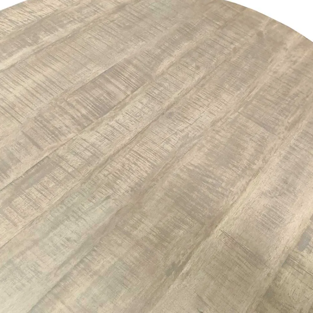 Wohnen Runder Esstisch mit Holzplatte Mango - Belafoma