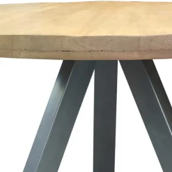 Wohnen Runder Esstisch mit Holzplatte Mango - Belafoma