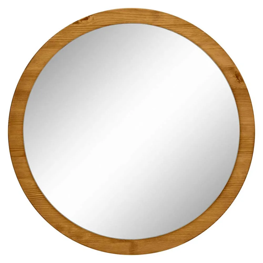 Wohnen Spiegel|Flurspiegel*Runder Flurspiegel mit Massivholzrahmen - Zavieca