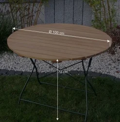 Wohnen Gartentische|Metall-Gartenmöbel*Runder Gartentisch Fiss klappbar