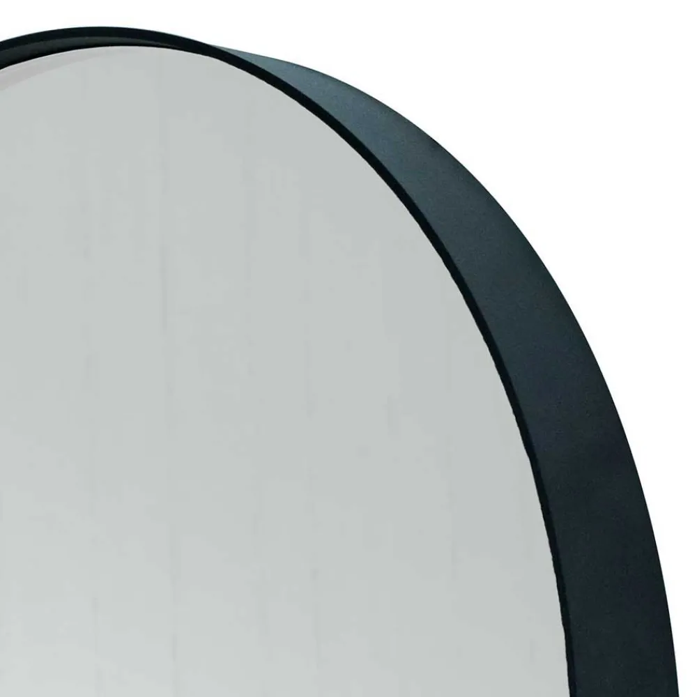 Wohnen Runder Glasspiegel in Schwarz - Fulia