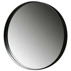 Wohnen Spiegel|Flurspiegel*Runder Hängespiegel in Schwarz 80x80x5 - Mion