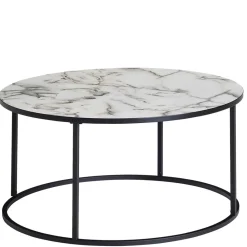 Wohnen Küchentische|Esszimmertische*Runder Hochglanz Wohnzimmertisch in Marmoroptik - Domi