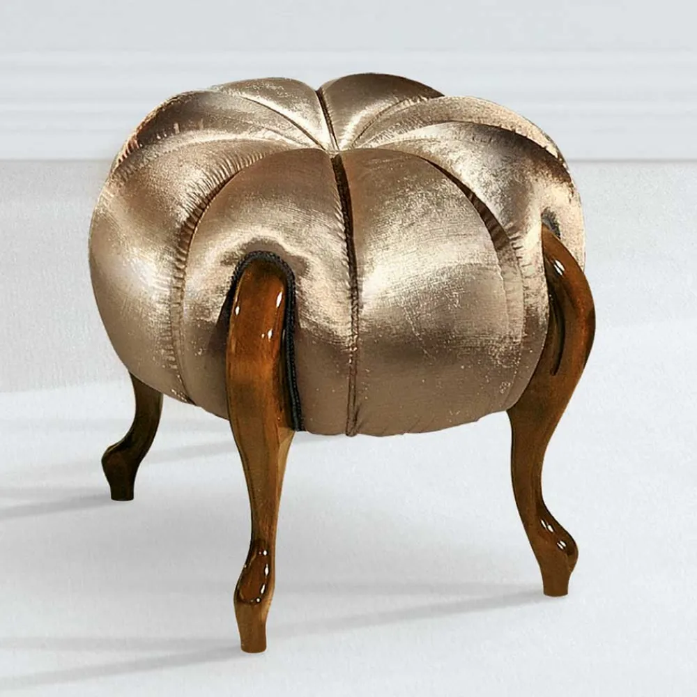 Wohnen Barhocker|Hocker*Runder Hocker im Barockstil in Gold - Janluca
