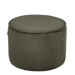Wohnen Runder Hocker Pouf aus Cord in Oliv Grün - Brisbane
