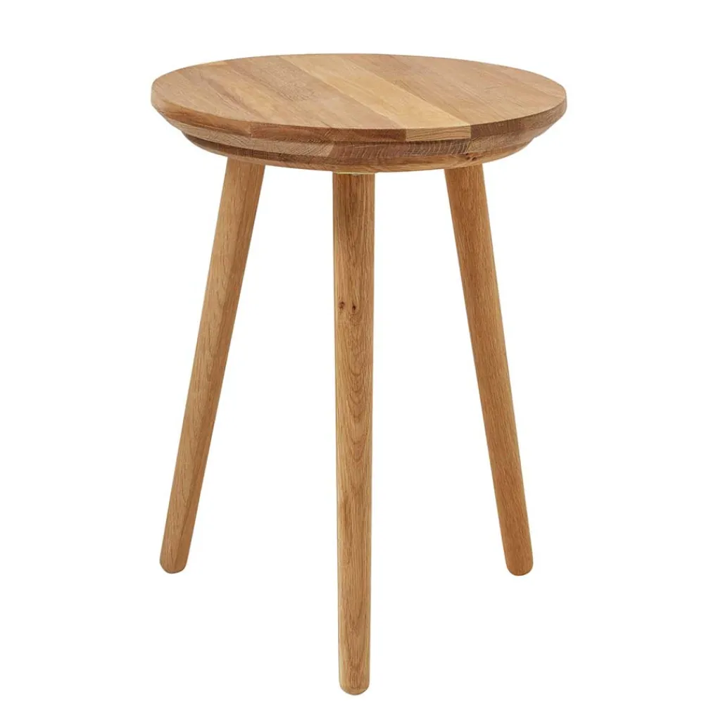 Wohnen Runder Holz Beistelltisch aus Eiche Massivholz - Kopiana