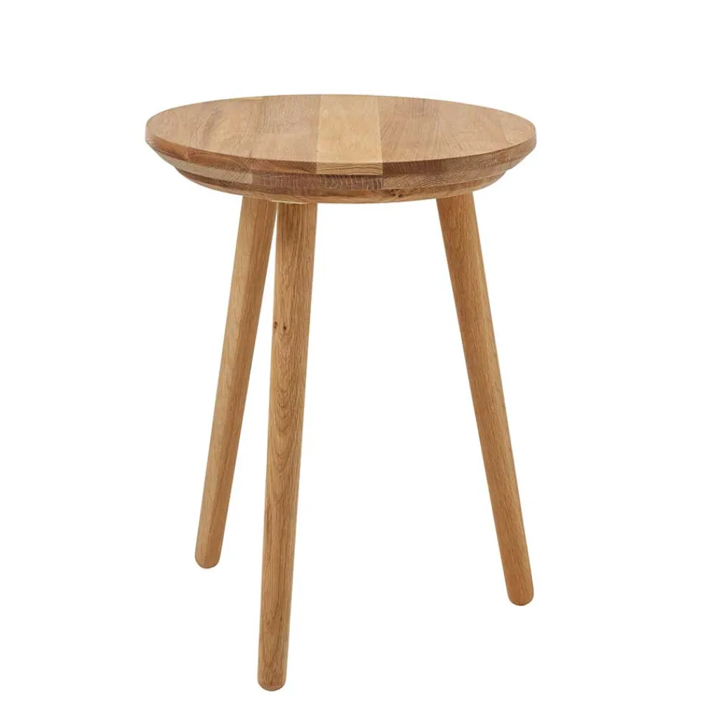 Wohnen Runder Holz Beistelltisch aus Eiche Massivholz - Kopiana