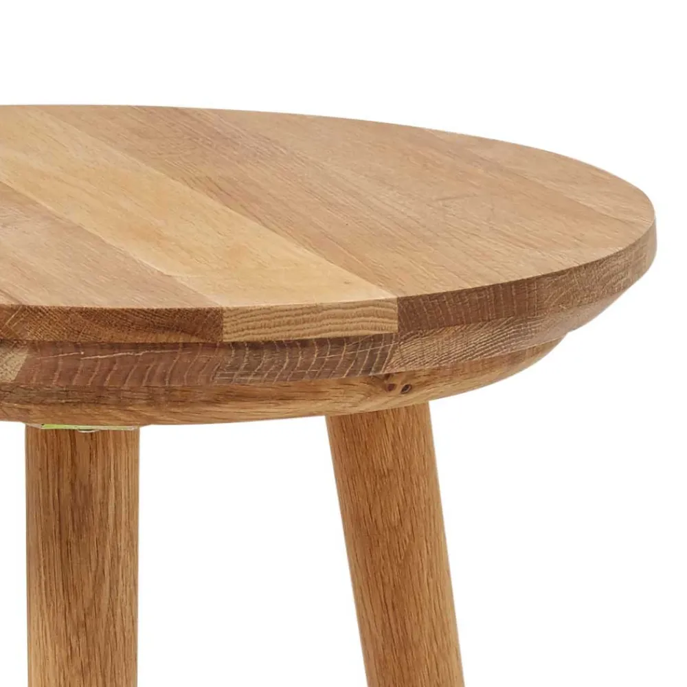 Wohnen Runder Holz Beistelltisch aus Eiche Massivholz - Kopiana