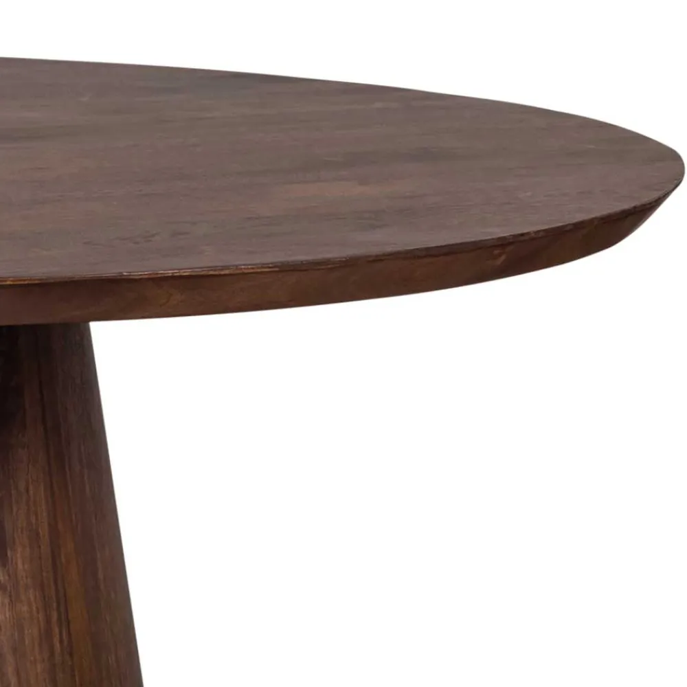 Wohnen Runder Holztisch in Walnuss Braun - Vrenzo