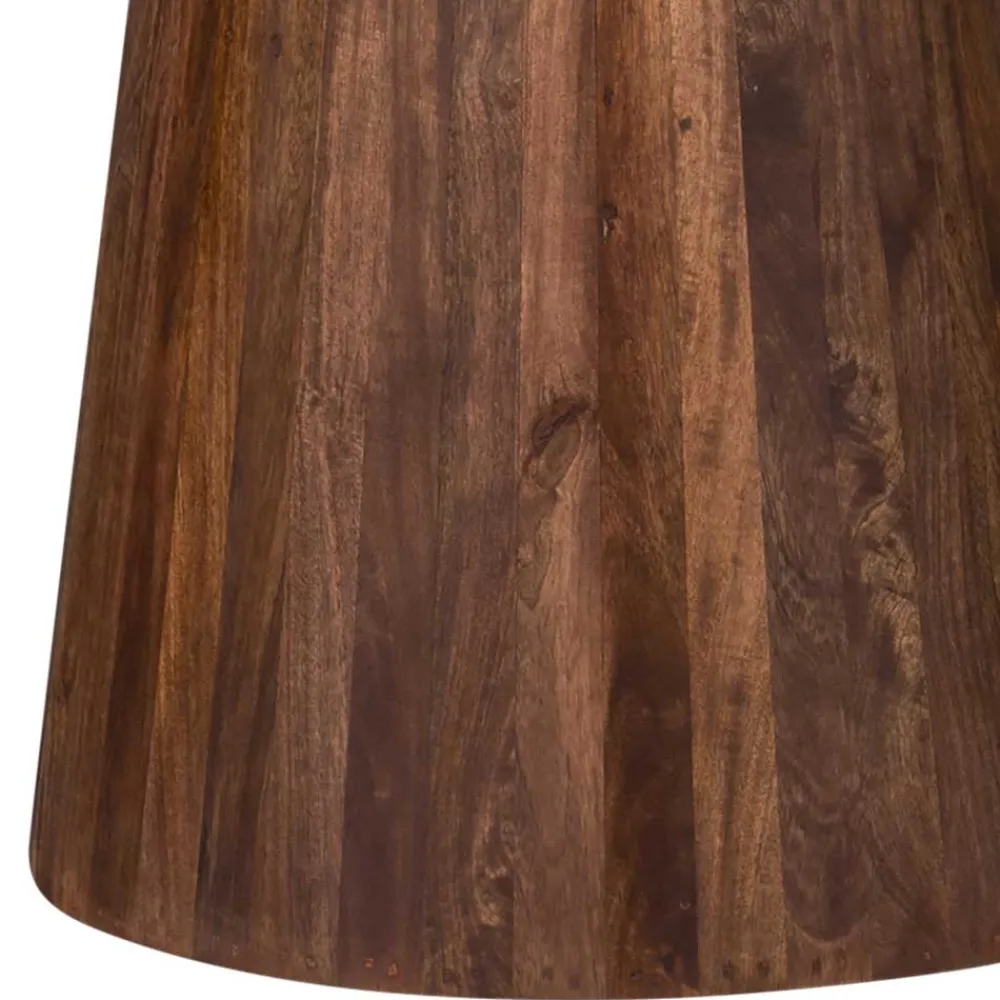 Wohnen Runder Holztisch in Walnuss Braun - Vrenzo