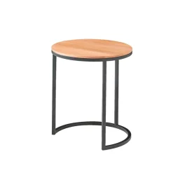 Wohnen Runder Holztisch mit Metallgestell - Francis
