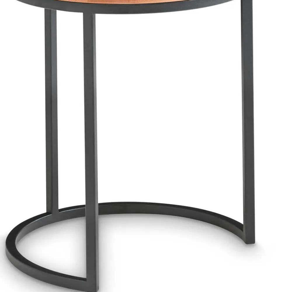 Wohnen Runder Holztisch mit Metallgestell - Francis