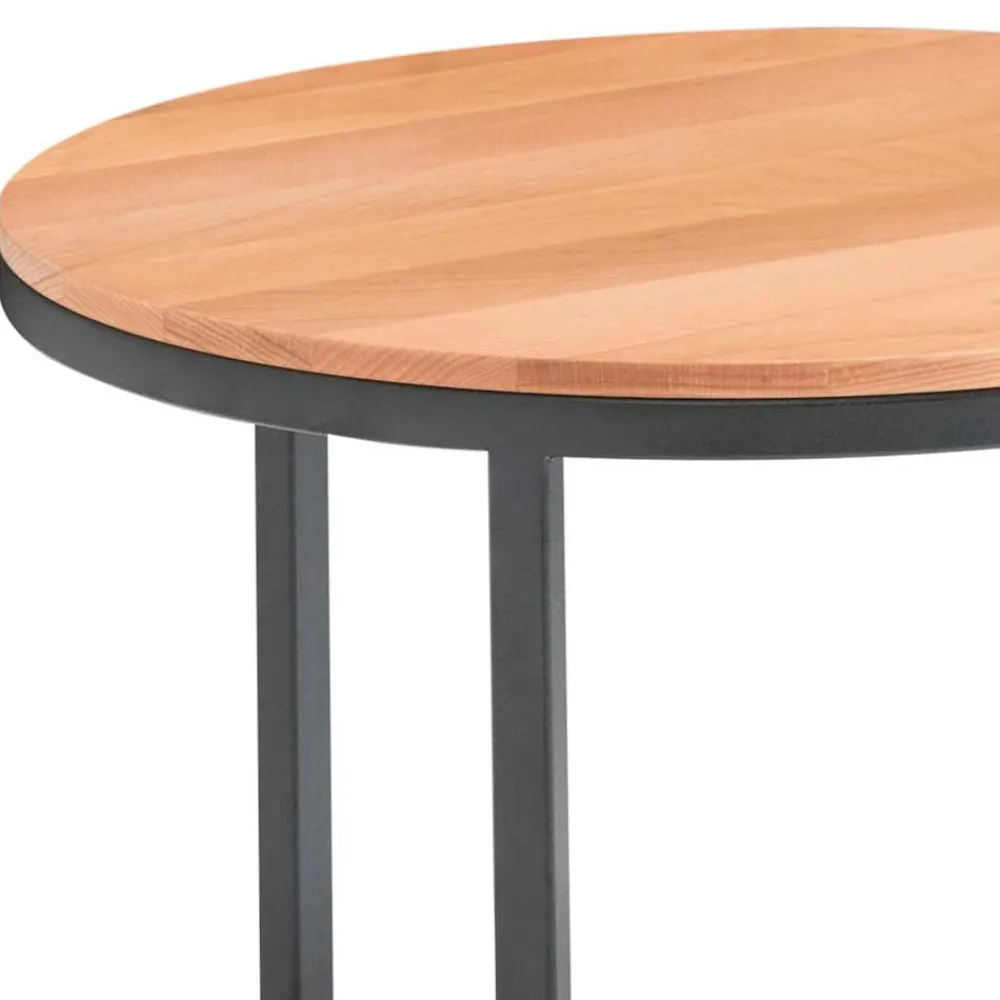Wohnen Runder Holztisch mit Metallgestell - Francis