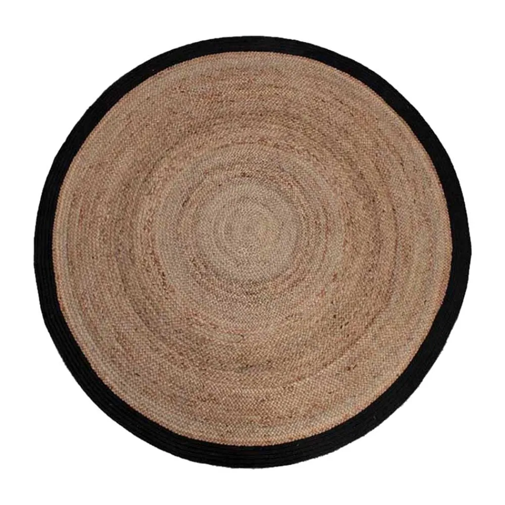 Wohnen Teppiche*Runder Juteteppich mit Rand aus Baumwolle - Brindusa