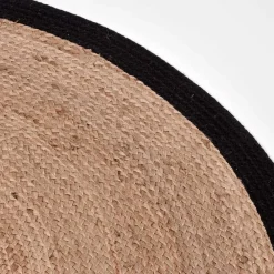 Wohnen Teppiche*Runder Juteteppich mit Rand aus Baumwolle - Brindusa