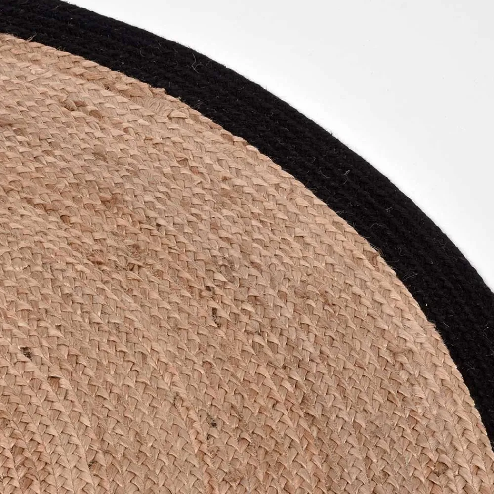 Wohnen Teppiche*Runder Juteteppich mit Rand aus Baumwolle - Brindusa