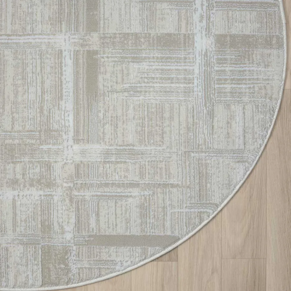 Wohnen Teppiche*Runder Kurzflor Teppich in Creme und Beige - Miaoli