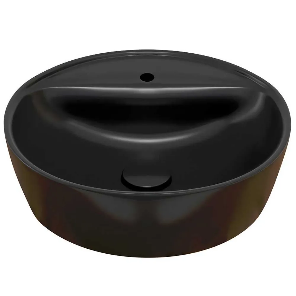 Wohnen Runder LED Spiegel und Waschkonsole - Crystoga (zweiteilig)