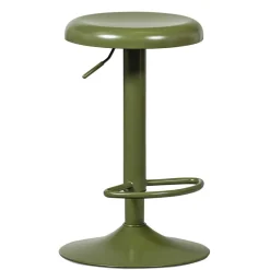 Wohnen Runder Metall-Barhocker in Grün - höhenverstellbar - Giolia