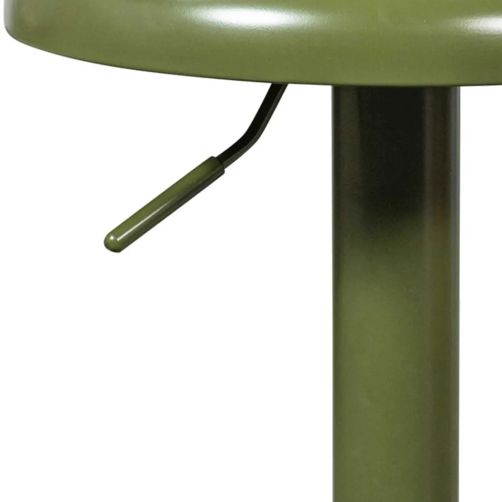 Wohnen Runder Metall-Barhocker in Grün - höhenverstellbar - Giolia