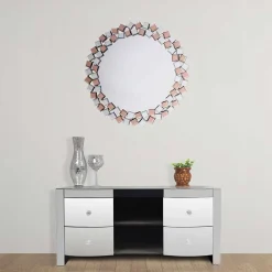 Wohnen Spiegel|Flurspiegel*Runder Mosaik Spiegel in Rosegold - Promenada