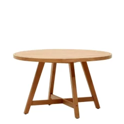 Wohnen Naturholzmöbel|Gartentische*Runder Outdoor-Tisch aus Eukalyptusholz - Lindos