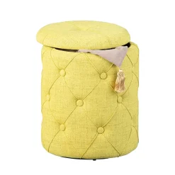 Wohnen Hocker|Barhocker*Runder Polsterhocker mit Stauraum - Vurgos