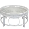 Wohnen Rattanmöbel*Runder Rattan Couchtisch in Weiß - Cowjoy