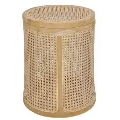 Wohnen Rattanmöbel|Sitztruhen*Runder Rattan Wäschekorb in Natur - Vilrada