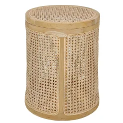 Wohnen Rattanmöbel|Sitztruhen*Runder Rattan Wäschekorb in Natur - Vilrada