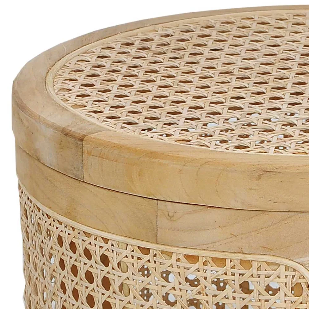 Wohnen Rattanmöbel|Sitztruhen*Runder Rattan Wäschekorb in Natur - Vilrada