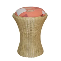 Wohnen Rattanmöbel*Runder Rattanhocker Monice & Wäschekorb