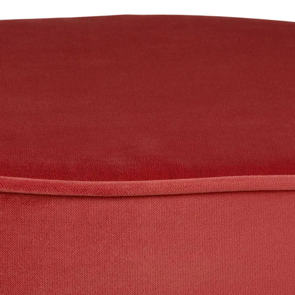 Wohnen Retro Möbel|Hocker*Runder Samt Sitzhocker in Rot - Loritana