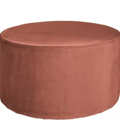 Wohnen Runder Samt Sitzhocker in Altrosa - Cessma