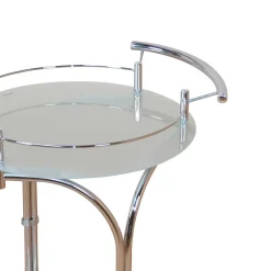 Wohnen Runder Servierwagen Rino in Weiß Chrom