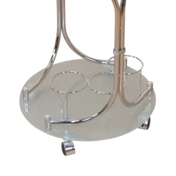 Wohnen Runder Servierwagen Rino in Weiß Chrom