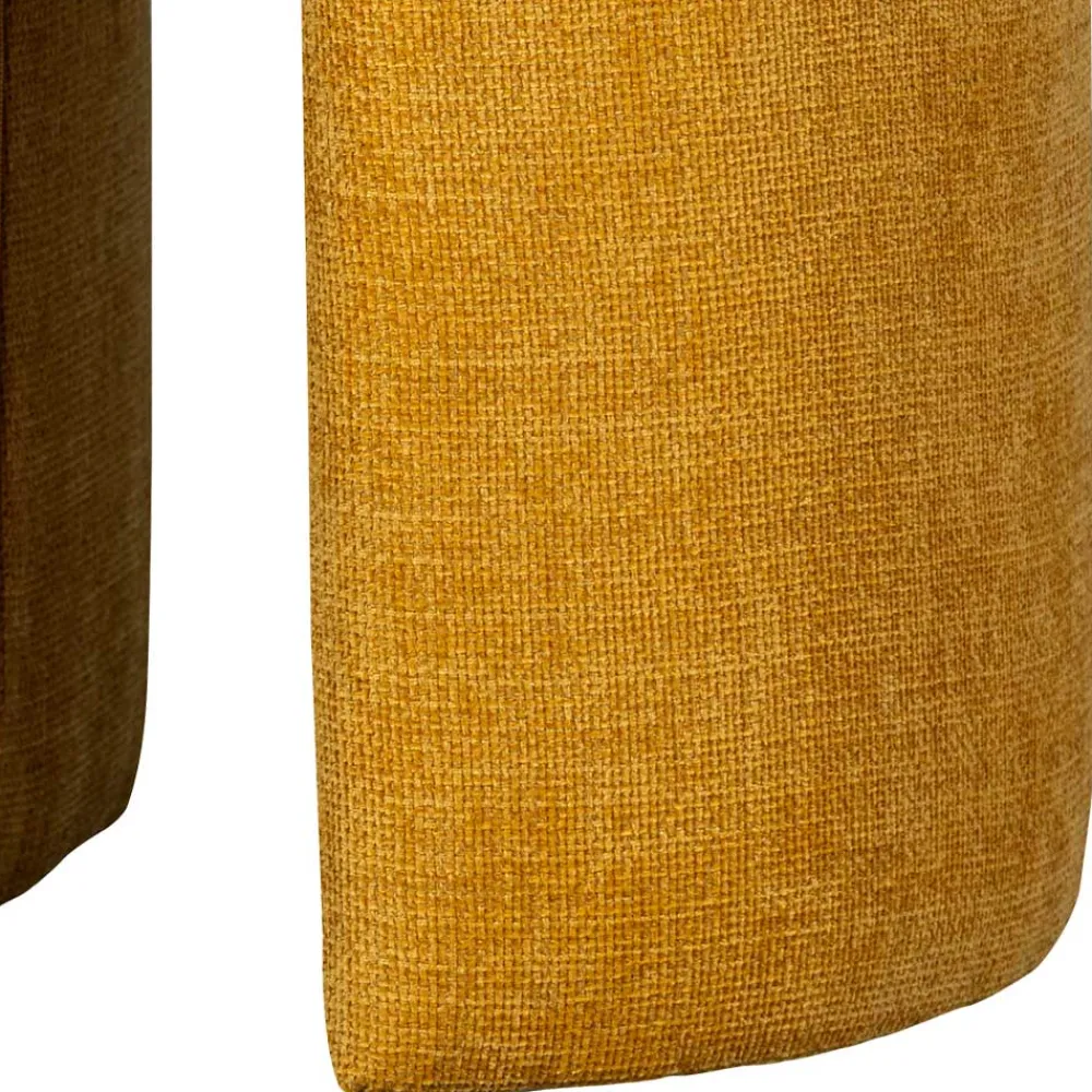 Wohnen Runder Sitzhocker in Gelb Chenillebezug - Lourettes (2er Set)