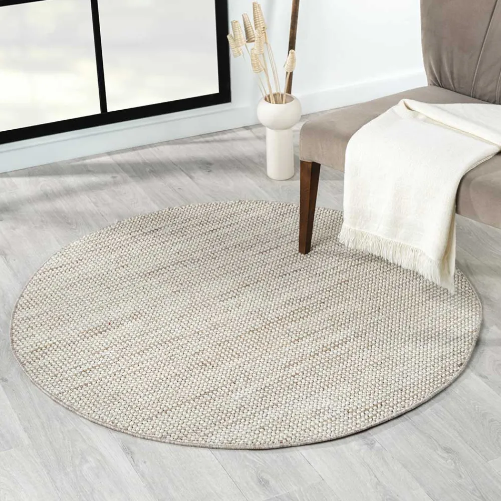 Wohnen Teppiche*Runder Skandi Design Teppich in Sisal Optik - Lephanta
