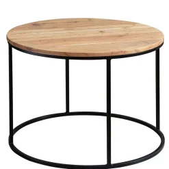 Wohnen Runder Sofatisch aus Akazie & Metall - Pulvaria