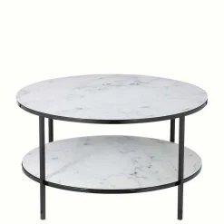Wohnen Runder Sofatisch im Marmor Look - Dikono