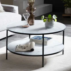 Wohnen Runder Sofatisch im Marmor Look - Dikono