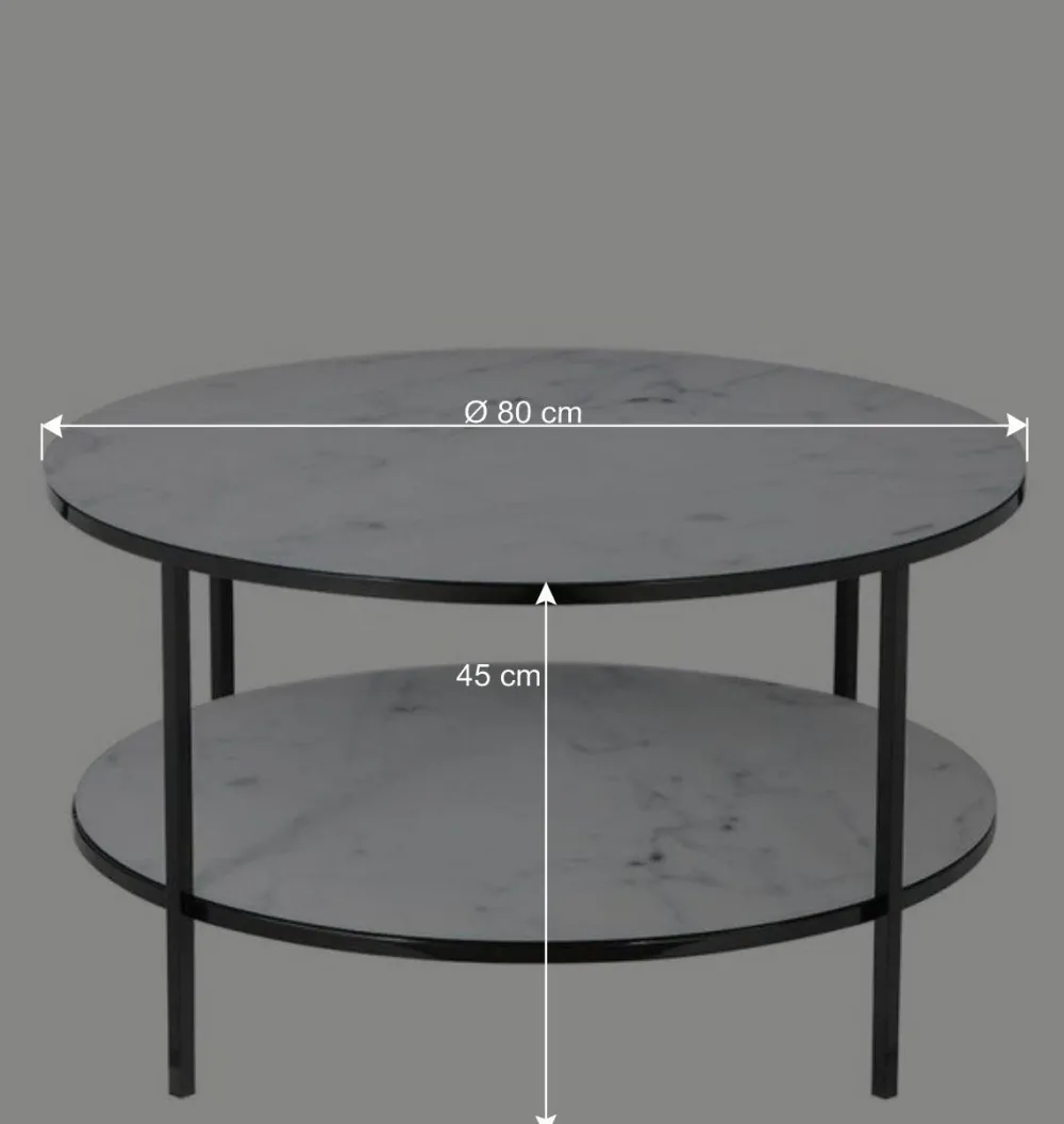 Wohnen Runder Sofatisch im Marmor Look - Dikono