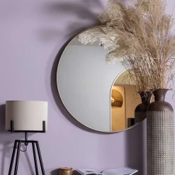 Wohnen Spiegel|Flurspiegel*Runder Spiegel aus Metall in Gold - Megida