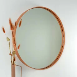 Wohnen Runder Spiegel in Terracotta - Camelian