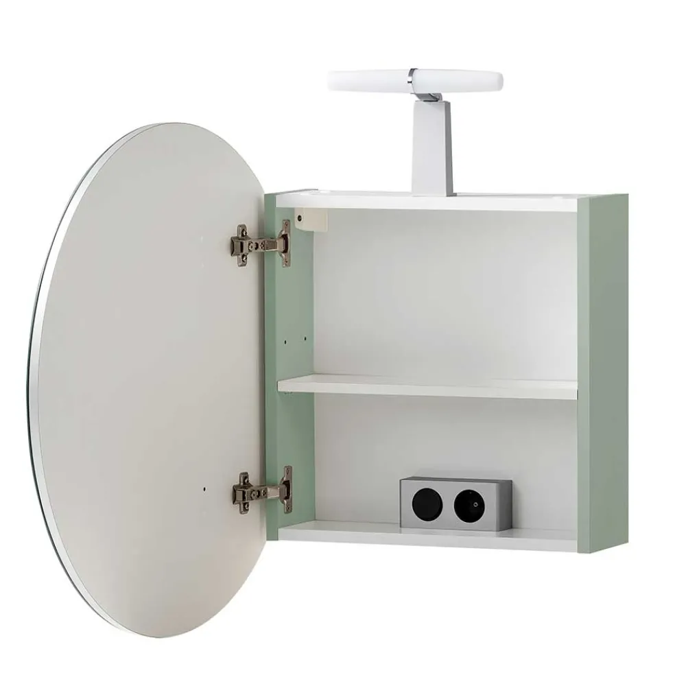 Wohnen Runder Spiegel Schrank mit LED Beleuchtung - Vereny