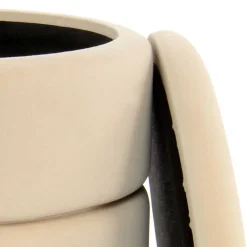 Wohnen Runder Stauraum Hocker in Creme & Gold - Loeesa