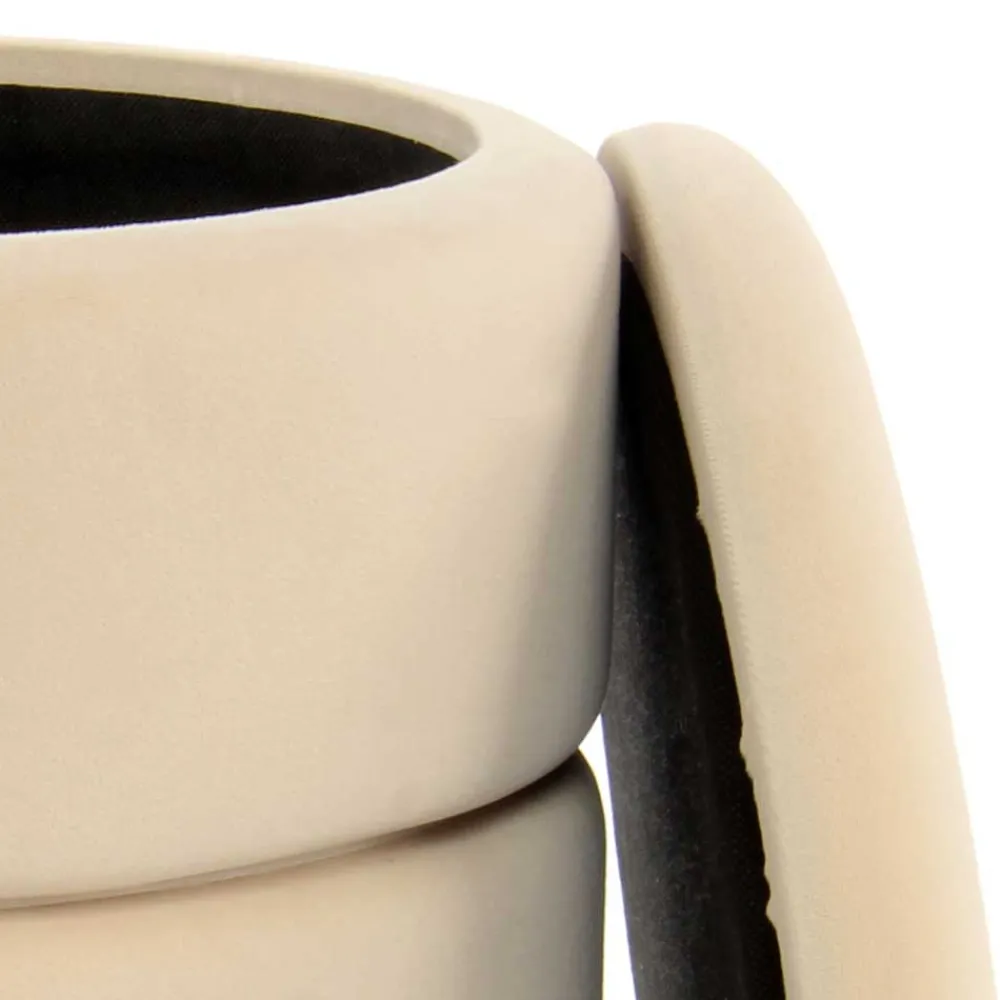 Wohnen Runder Stauraum Hocker in Creme & Gold - Loeesa